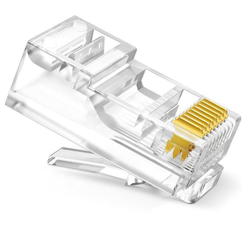 Tassteen RJ45 Network Cable Modular Plug Ethernet Cable Connector Unshielded 8 Pin Modular Utp Crystal Plug Set Kit for PC Adapter