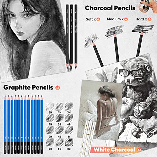 Ibayam 78-Pack Drawing Set Sketching Kit, Pro Art Supplies With 75 Sheets 3-Color Sketch Pad, Coloring Book, Colored, Graphite, Charcoal, Watercolor, Metallic Pencils For Artists Adults Kids Beginners #TOP4
