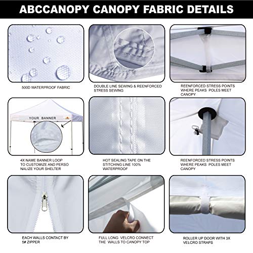 Image of ABCCANOPY Pop up Canopy Tent with Elegant Church Window 10X20,White