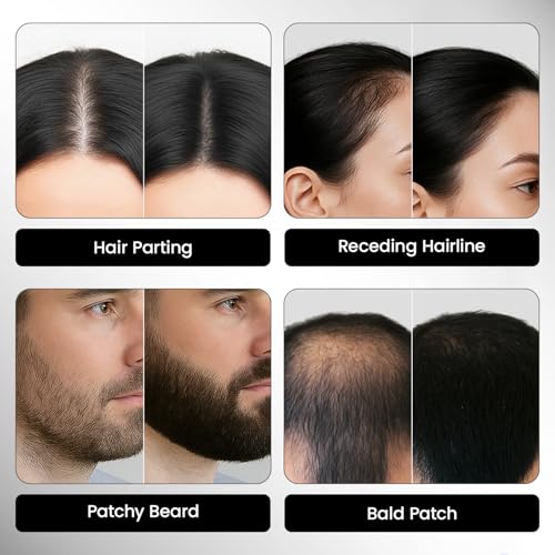 Image of MakeMeeBold Cover Up Hair Powder Mud | Instant Hair Black Touch Up | Hair Powder for Women | Natural Black - Covers Grey Roots & Bald Spots Instantly | Dual Puff Applicator | 4g