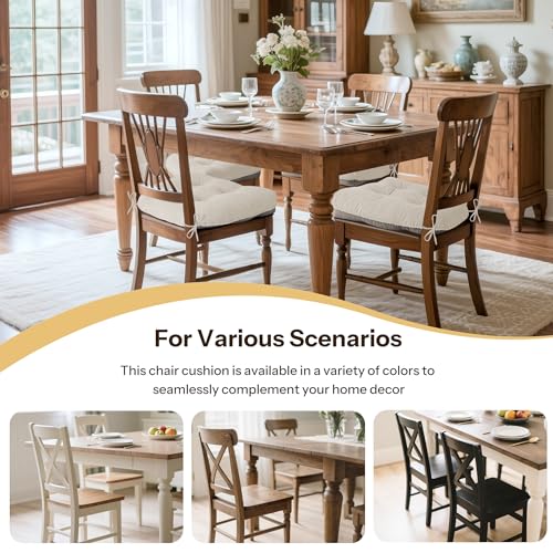 FlyGulls Indoor Kitchen Chair Cushions Set of 4 Anti Slip Dining Chair Pads Soft Kitchen Seat Cushion 18"X16.5"X3"/46X42X8cm, Beige - Cosy Home Interiors FlyGulls Indoor Kitchen Chair Cushions Set of 4 Anti Slip Dining Chair Pads Soft Kitchen Seat Cushion 18"X16.5"X3"/46X42X8cm, Beige - Image 6