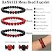 RANKEEF Mens Beaded Bracelets Lightweight 8mm Natural Stone Bracelet for Men Bead Bracelets Set Various Black Beaded Bracelet Red Bracelet for Men Adjustable Stretch Men Bracelets Lava Rock Bracelets