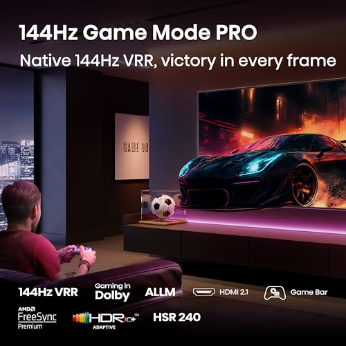 Hisense 65 inch QLED 144Hz Smart TV E8Q-Quantum Dot Colour, AI Picture, Dolby Vision, Dolby Atmos, Share to TV, Voice Control, Filmmaker Mode, Youtube, Netflix, Disney+ 8 Years VIDAA OS Updates