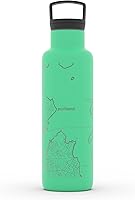 Vista 110 de Well Told Botella de agua aislada con mapa de Washington DC grabado, botella de acero inoxidable grabada (21 onzas, blanco) botella aislada de mapa