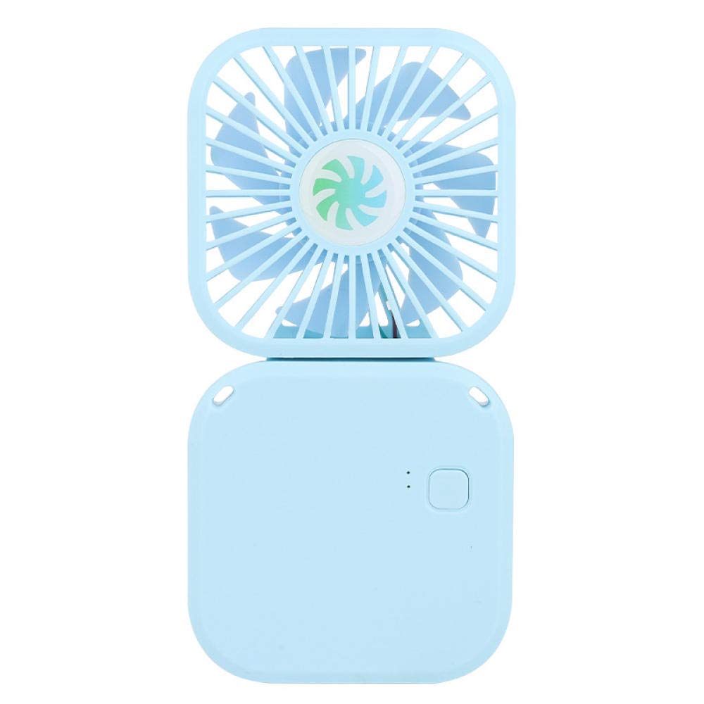 UDPOIUYT Hand Held Fan, Mini USB Wearable Hanging Foldable Neck Fan - Multicolor(Blu)