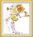 CaptainCrafts New Stamped Cross Stitch Kits Preprinted pattern Counted Embroidery Starter Kits for Beginner Kids and Adults - Little Girl with Squirrel - DIY artwork Needlecrafts (STAMPED)
