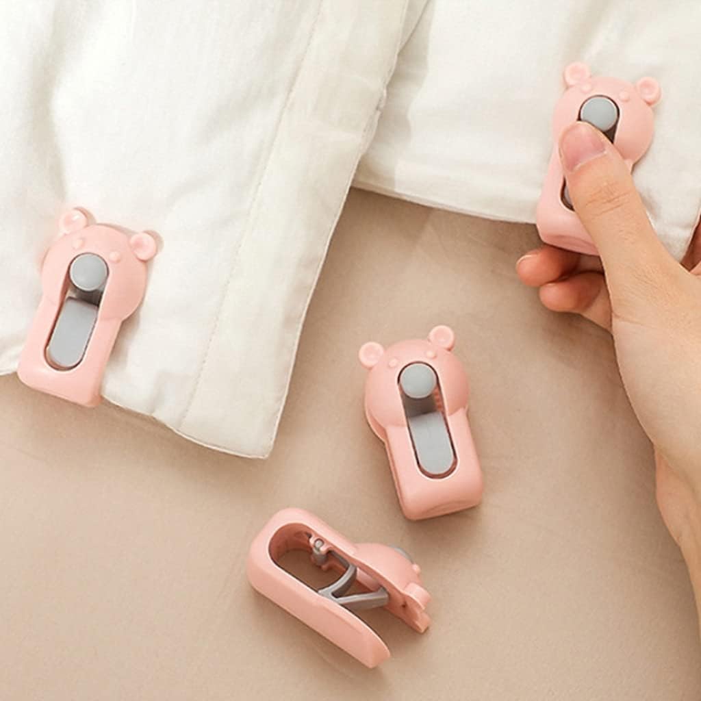 6 Pieces/Set of Non-Slip Quilt Blanket Clip Quilt Quilt Clip Plastic Blanket Fasteners Sleep Anti-Running Equipment Cover Quilt Quilt Holder (Color : Green) (Pink)