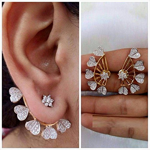 Youbellagold Plated American Diamond Ear Cuffs Earrings