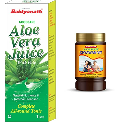Image of Baidyanath Aloe Vera Juice - 1 L & Baidyanath Sugarfree Chyawan Vit - 1 kg