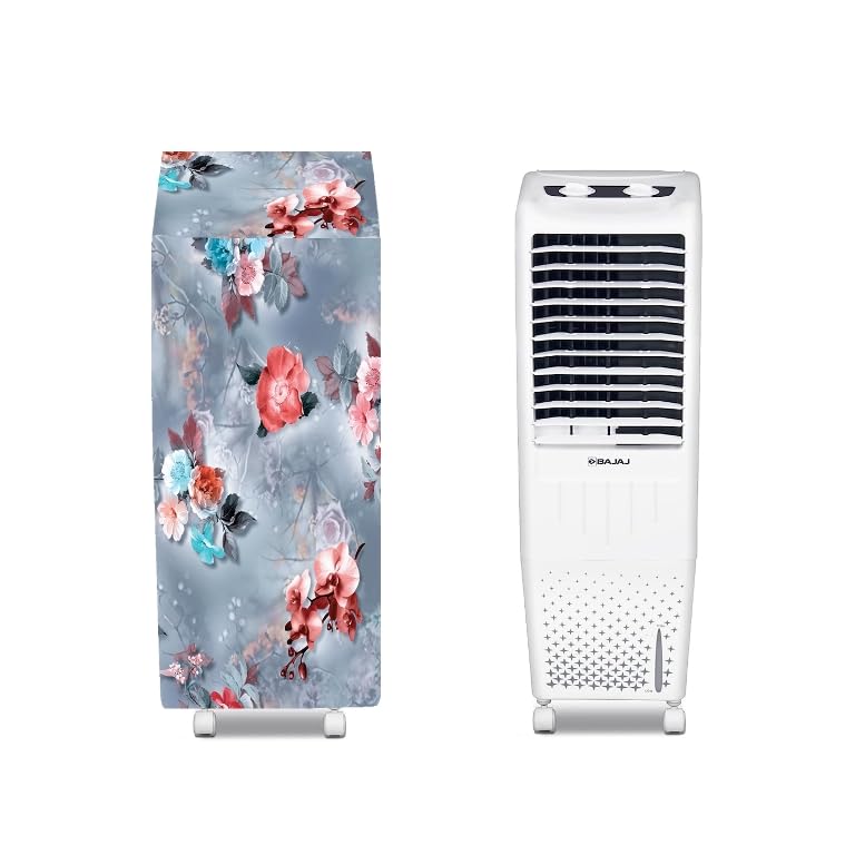 Image of Printed Cooler Cover Suitable For Bajaj TMH20 20-Litres Personal Air Cooler Waterproof, Dustproof, Size (LxBxH) 39 X 36 X 98 Cm, Grey.