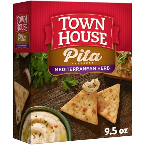 Town House Pita Crackers, Party Snacks, Game Day, Mediterranean Herb 9.5oz Box