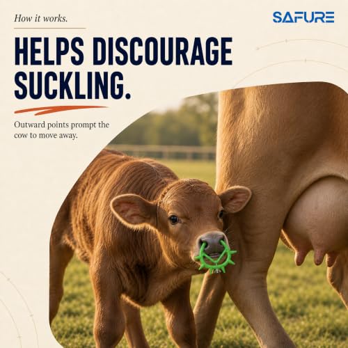 Dairy Farm Equipment, Plastic Calf Weaner, Pack of 1, Green, Cow Nose Ring, Adjustable Screw Fix, Reusable Anti Sucking Weaning Ring, Milk Suckling Preventer for Calves and Cattle, Livestock Care Tool - Image 3