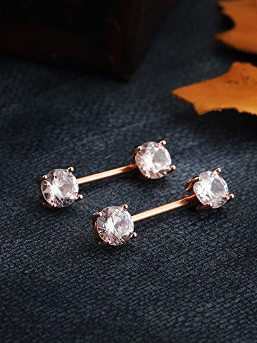 5 Paires Anneaux De Mamelon Piercing - Acier Inoxydable 14G, Avec Chaînes Et Barbells, Styles Variés