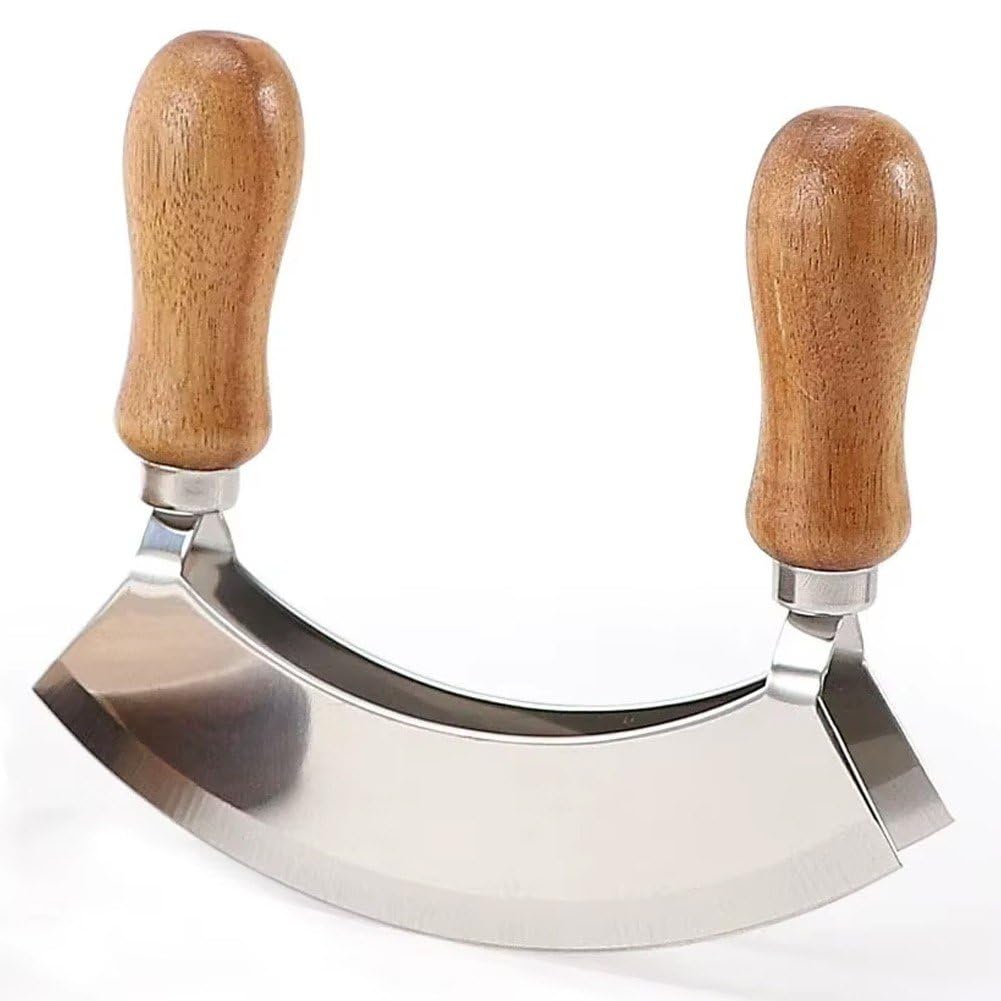 Amazon.co.jp: Toivexa メッザルーナ ハーブチョッパー 木製ハンドル