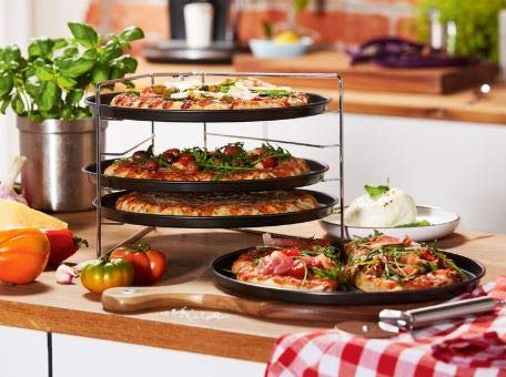 Onezebra Set Di 4 Stampi Per Pizza In Acciaio Inox, 23 Cm, Extra - 2