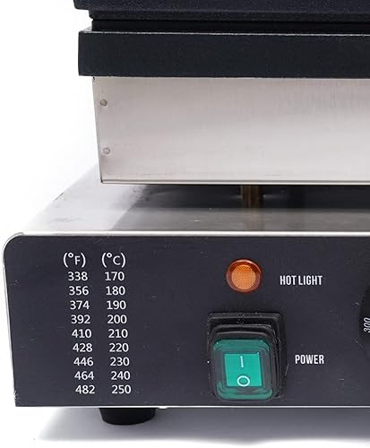 Miniatura 4 de Máquina de gofres antiadherente, 2000 W, de acero inoxidable, rectangular, belga con control de temperatura y tiempo, para restaurante, panadería,