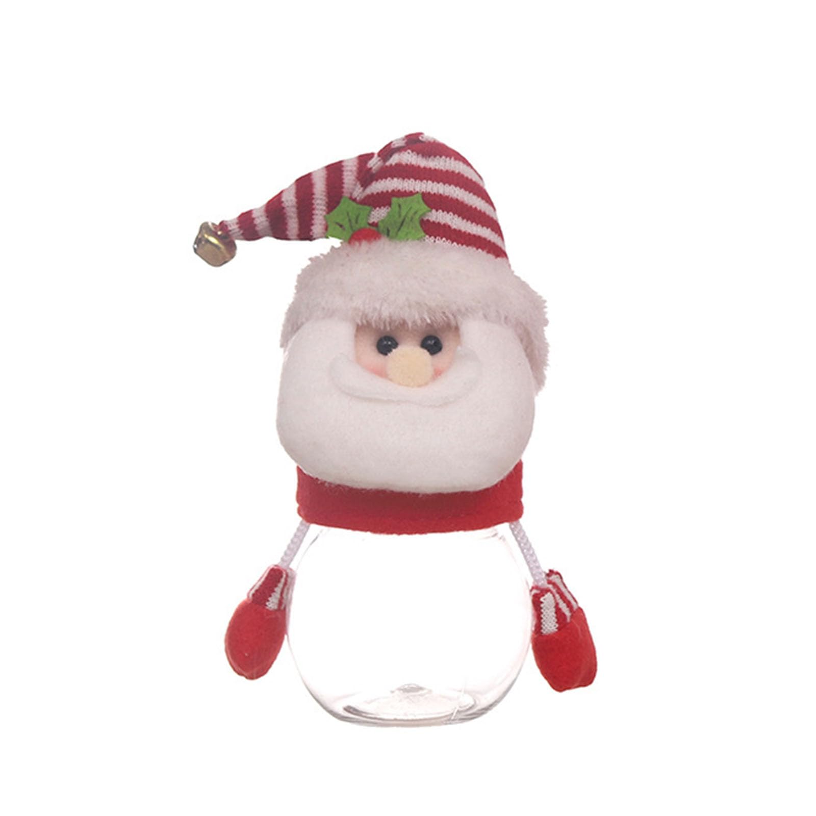Kalttoy Snowman Santa Deer Candy Jar Christmas Food Storage Containers Bottle Candy Holder with Stuffed Decorations Christmas Cookie Storage Bottle