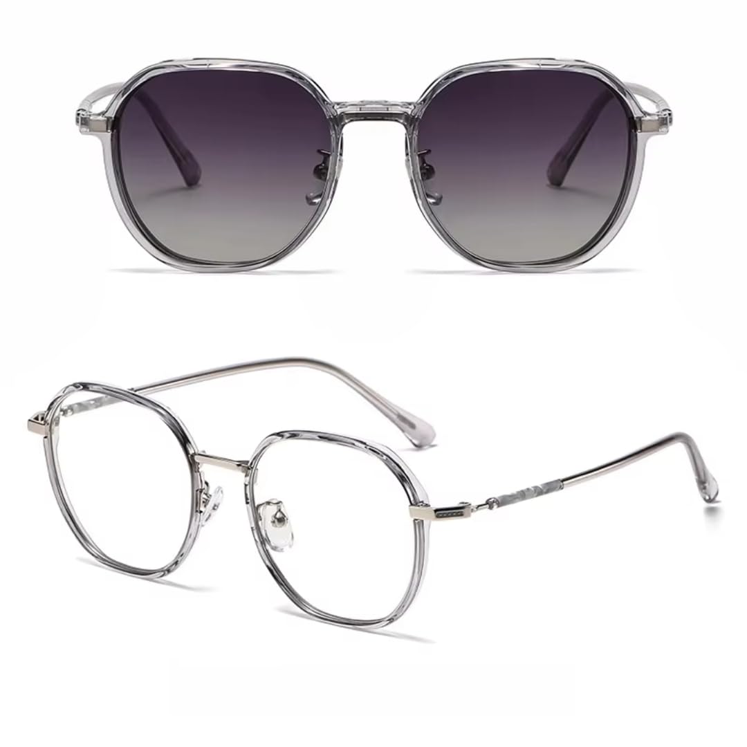 Męskie okulary przeciwsłoneczne z magnetycznymi oprawkami w stylu retro, duże rozmiary dla kobiet