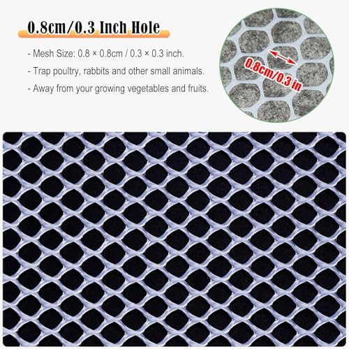 Filet de sécurité pour chat balcon grillage à poules plastique blanc 1.2x5m - 5