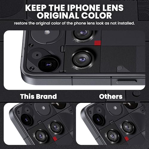 Image of FIRST MART Camera Lens Protectors Compatible With Nothing Phone 3 Tough HD Individual Aluminum Alloy Lens Ring Cover, Scratch Resistant, Thin Lens Protection| Black, 1 Pack