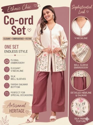 Image of Womanista coord set stylish | Farshi Salwar kurta set | Silk Blend Farsi Set