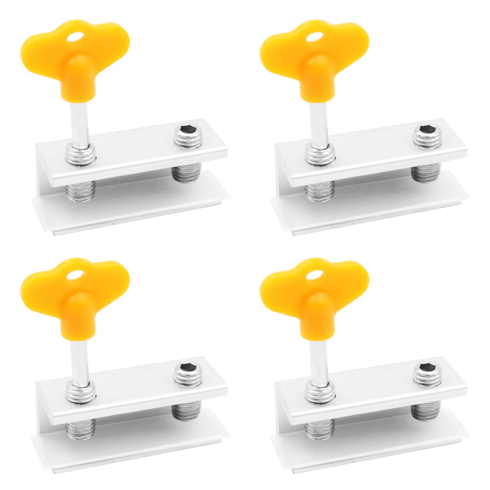 Wangcl 4Pack Adjustable Sliding Window Locks Stop Aluminum Alloy Window Door Frame Security Lock With Keys For Home Office Anti-Theft (Double Lock)