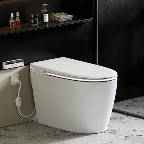LOUPUSUO Luxury Smart Toilet with Foam Shield Auto-Open/Close Lid,One Piece