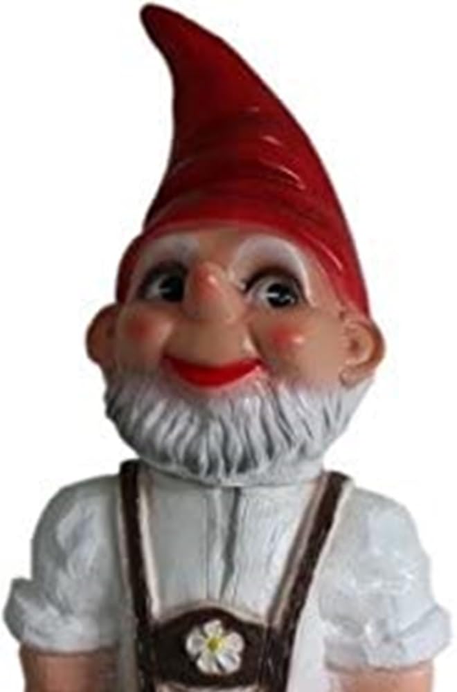 Gartenzwerg Seppel Figur Zwerg stehend in bayerischer Latzhose H 80 cm großer Deko Zwerg Gartenfigur Kunststoff