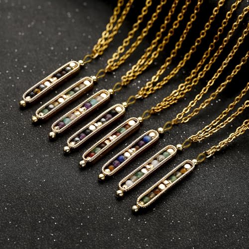 Ronglry Healing Crystals and Stones Necklace Spiritual Crystal Necklace for Women Men Anxiety Necklace Empath Protection New Beginnings Gifts Crystal Pendant Necklace Healing Crystals Jewelry3