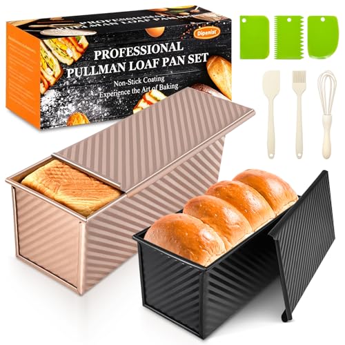 Dipanist 2Pack Pullman Loaf Pans With Lids