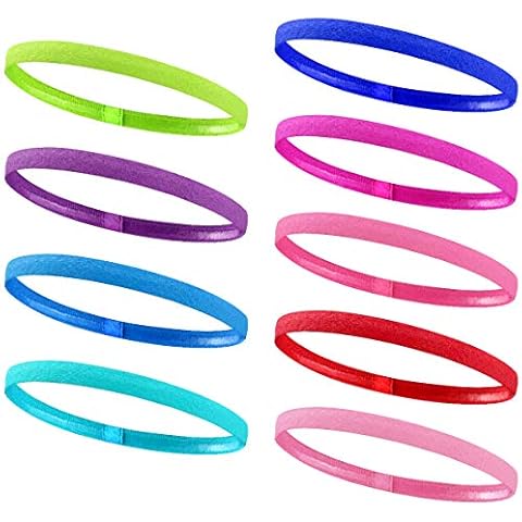 9 Stück Haarband Sport Anti Rutsch, Fitness-Stirnbänder Schwarz Elastisch für Herren Damen Kinder Cover