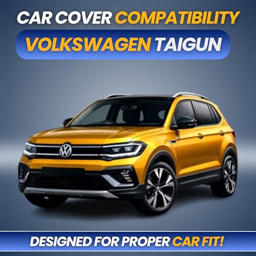 Image of Premium 100% Waterproof Car Cover for Volkswagen Taigum 2021-2026 Models | All-Weather, UV & Dust Protection | Heavy-Duty 3-Layer Fabric | Custom Fit with Mirror & Antenna Pockets | Navy Blue