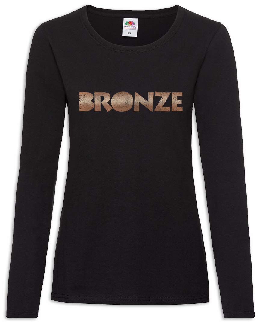 Urban Backwoods Women's Black Bronze Long Sleeve T-Shirt Size Xs