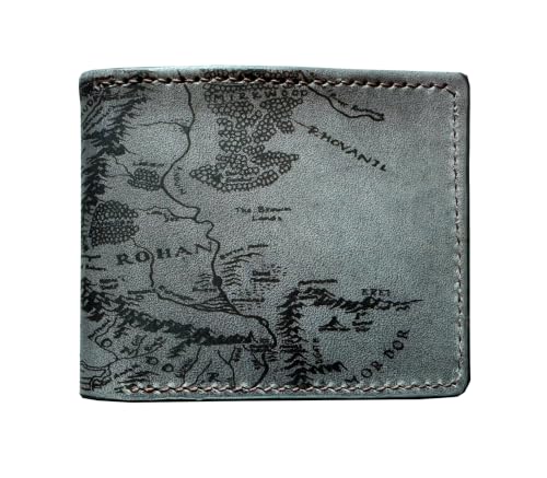 Image of Vintage Handmade Mens Wallet - Genuine Leather Bifold with Map Engraving, Customizable Gift - 7SM