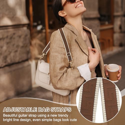 Image of PATIKIL Purse Strap, Adjustable Crossbody Bag Straps Wide Shoulder Strap Universal Replacement Shoulder Bag Belt for Women's Handbags Canvas Satchels Bag Backpack, Light Brown