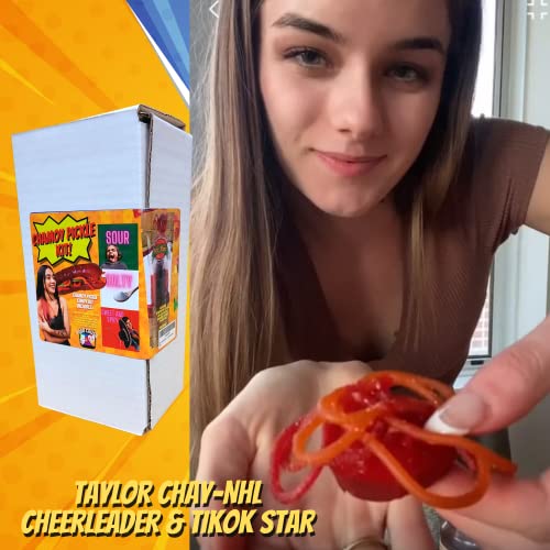 Food Crush Warhead Chamoy Pickle Kit • 1 Chamoy Pickle + 1 Warhead Pickle, chamoy powder, candy sauce and 2 sour gummies salsaghetti packs | Birthday Day Gifts For Kids | Dulces Mexicanos-Tikok candy
