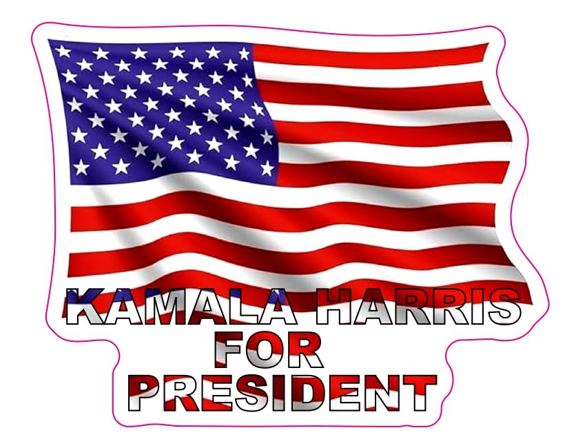 AK Traders IncAK- -American Flag Kamala Harris for President 2024 Sticker/Vinyl for Car | Laptop | Van | Trucks | Motorcycle | Bumper | Window Any Smooth Surface Size 5"x5"