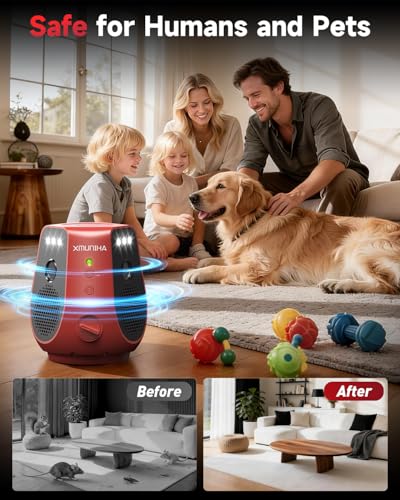 Image of Mouse Repellent Ultrasonic Plug in, 360 Ultrasonic Rodent Repellent with PIR Sensor & LED Strobe Light, 3 Modes Mice Repellent for Indoor, Electronic Pest Control Devices for Spider, Cockroach, Ant