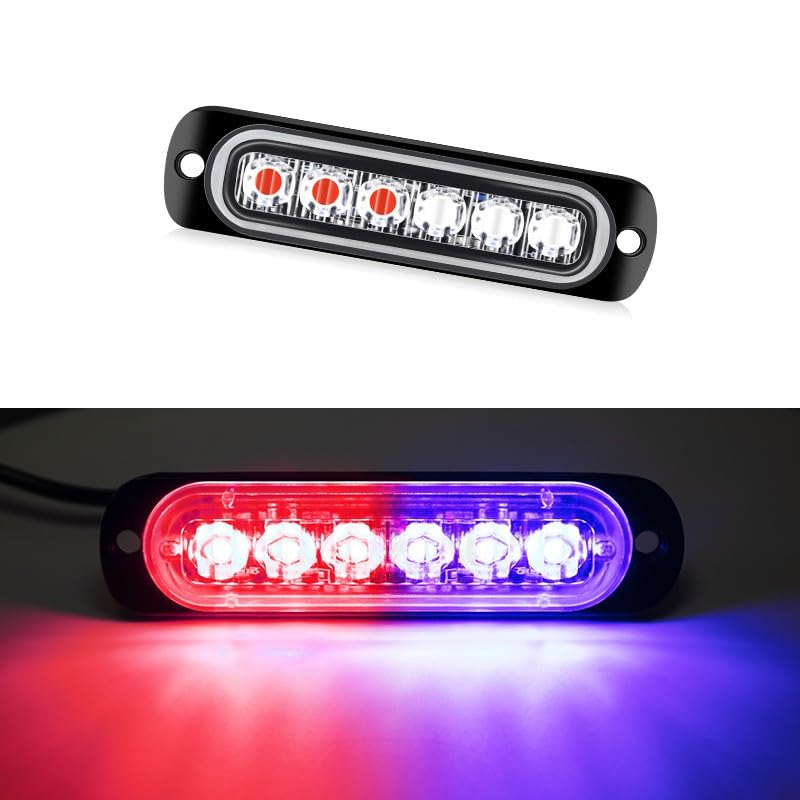 6 Luci Stroboscopiche LED Emergenza - Luci Lampeggianti Per Auto, Camion, Veicoli | Bianco/Rosso 12-24V - Foto 7
