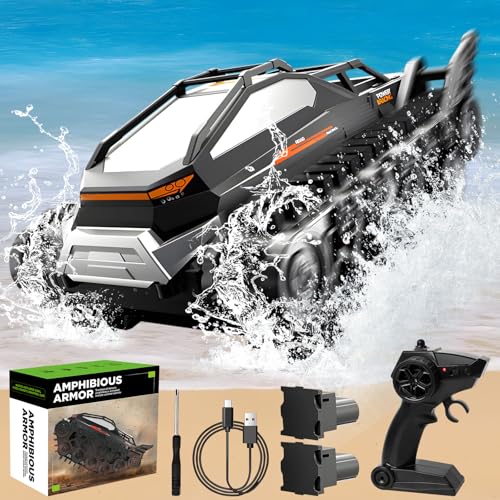 All Terrain Ferngesteuertes Auto, 2.4GHz Stunt RC Auto, Amphibienfahrzeug...