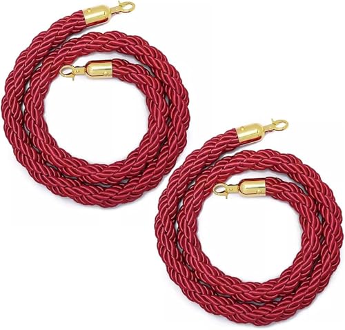 Corde de séparation rouge 2m anti-cohue pour gérer les files d'attente