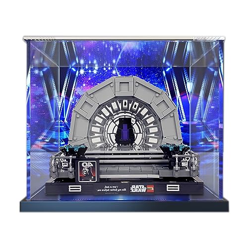 Acrylic Display Case for Lego Star Wars Emperor's Throne Room Diorama 75352 Model - Dustproof Anti-UV Storage Box - Ideal for Collectors (Background B)