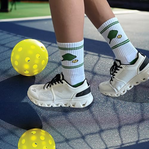 Pickleball Socks for Men Women, Performance Athletic Mid Calf Sock, Gifts for Pickleball Lovers One Size 7-133