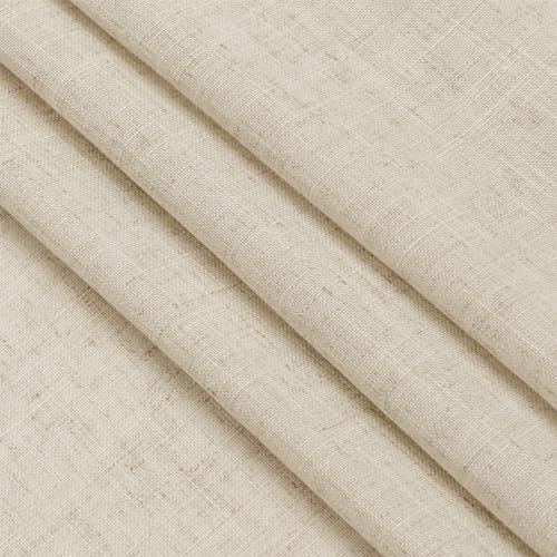 Image of Nanspring Beige Linen Curtains 63 inches Long for Bedroom Back Tab Sheer Beige Curtains Modern Farmhouse Coastal Decor Cotton Textured Gauze Curtain for Bathroom 2 Panel Set 38x63