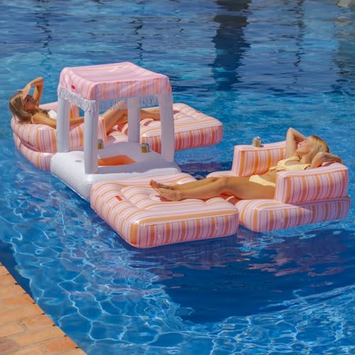Flamingueo Posavasos Piscina - Colchoneta Piscina, Bandeja Flotante para Piscina, Flotadores Piscina, Hinchables para Piscina (95 x 90 x 90 cm)