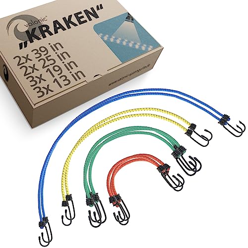 Valonic Reflective Bungee Cords With Hooks - Extra Strong 200% Elongation, 10-Pack, Straps With Hooks For Motorcycle, Bicycle And Kayak, Tent, Pool, Outdoor #TOP6