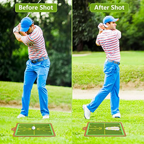 Golf Training Mat For Swing Detection, Path Visual Feedback Golf Swing Mat, Premium Golf Impact Mat, Path Feedback Golf Practice Mats, Advanced Golf Hitting Mat For Indoor/Outdoor #TOP2