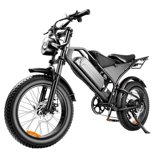 BoluDukNN Bicicleta Eléctrica De 20 Pulgadas para Adultos, 48 ​​v 15 Ah, con Neumáticos Anchos, Bicicleta De Montaña Eléctrica De 7 Velocidades con Pantalla LCD, Doble Suspensión