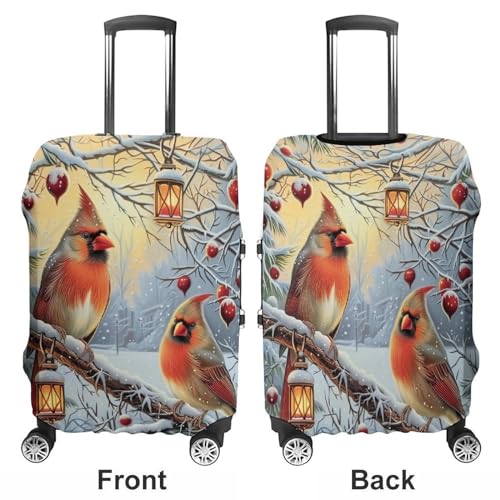 Bird Snowy Scenery Travel Suitcase Protector Luggage Cover Protective Washable Anti-scratch Baggage Cover3