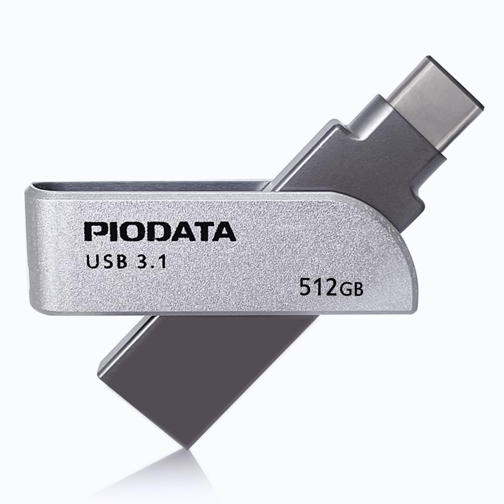 PioData Apple MFi Certified iXflash 512 GB Flash Drive 2-in-1 USB for iPhone, iPad, and Computer - USB Type A & USB Type C, iPhone USB Storage Flash Drive for Photos, Backup, and External Hard Drive